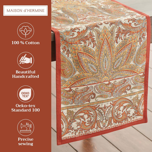 Maison d' Hermine Table Runner 100% Cotton Double Layer Table Runners 72 inches Long Decorative for Home Kitchen Dining Party Baby Shower Wedding ...