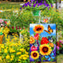 spring garden Flag 12x18 Double Sided Vertical, Small monarch Butterfly Floral Flower Welcome Garden Yard House Flags Outside Outdoor House sunflo...