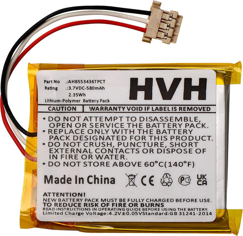 HVH Battery Replacement for ADT AHB553436TPCT, DBC835, DBC835-V2, Wireless HD Doorbell Camera 580mAh...