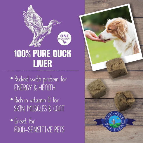 Freeze Dried Dog Treats, Duck Liver, All Natural Freeze-Dried Dog Treat & Dog Snacks, Made in USA, High in Protein, Essential Nutrition of Raw Dog...