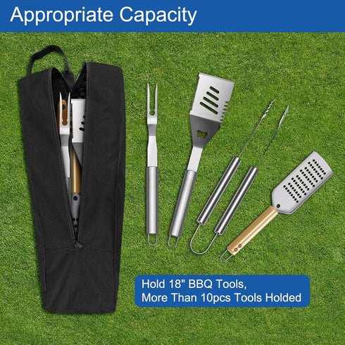 Grill Storage Bag, Outdoor Grilling Bags, Grill Storage Tool Bag Backpack, Oxford Cloth Grill Utensil Storage, Foldable Grill Tool Bag for Camping...