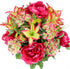 Admired By Nature 24 Stem Artificial Flowers Rose Carnation Mixed Bush Spring Faux Flower Arrangement for Outdoor & Indoor Wedding Home Decoration...
