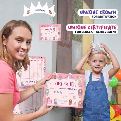 ATHENA FUTURES Potty Training Chart for Toddler, Girls, Sticker Chart for Potty Training, 4 Week Reward Chart, Certificate, Instruction Booklet, R...