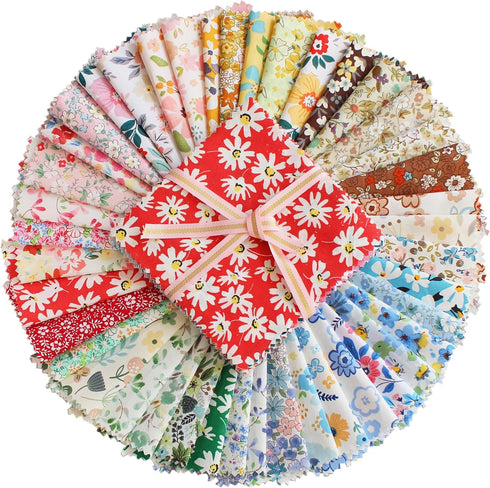 Charm Packs for Quilting 5 inch,Precut Fabric Squares 5''x5'' Quilting Cotton Fabric Bundles,42 Charm Squares for Quilts,Sewing and Other DIY Proj...