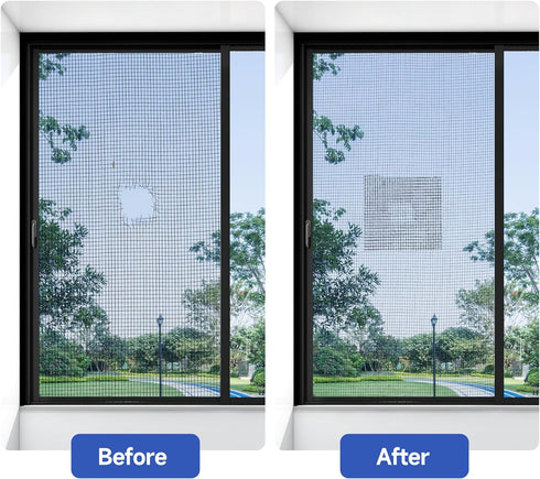 Window Screen Repair Tape, Screen Rrepair Kit for Windows or Doors Screen Repair, Strong Adhesive Screen Patch Repair Kit Mesh Repair (Black, 15 F...