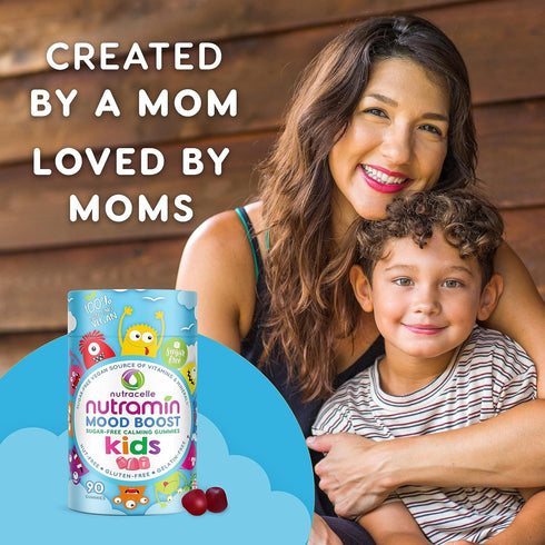 NUTRAMIN Kids Mood Boost Vitamin Gummy: The Yummy and Calm Magnesium Citrate Supplement for Children with Ashwagandha & Vitamin B Complex Anti-Str...