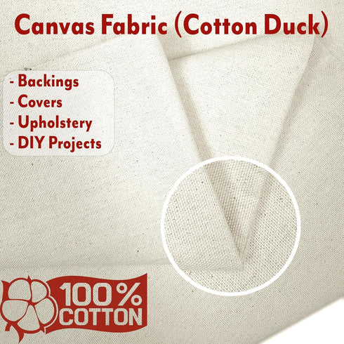 | Canvas Fabric | Cotton Duck | Heavy | Natural 10oz | 62'' Wide | Arts & Crafts, Backings, Covers, Placemats (1 Yard)...