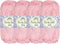 JubileeYarn Dainty Light Yarn - Worsted Weight Cotton - 100g/Skein - 305 Primrose Pink - 4 Skeins......