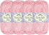 JubileeYarn Dainty Light Yarn - Worsted Weight Cotton - 100g/Skein - 305 Primrose Pink - 4 Skeins......
