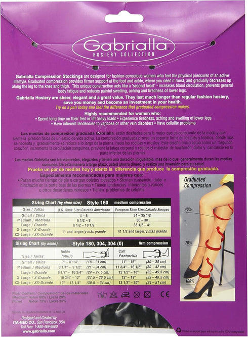 GABRIALLA Microfiber Compression Stockings - 25-35 mmHg, Knee High, Closed Toe, Black, 2XL...