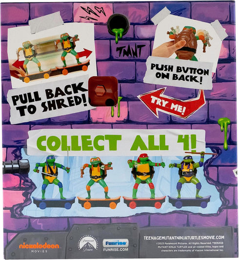 Teenage Mutant Ninja Turtles 5" Sewer Shredders Movie Edition Michelangelo Ages 3+ Shredding Action Figure...
