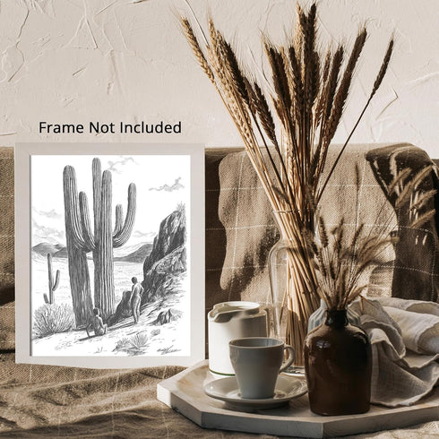 Posterizer 1 pcs-black and white retro desert scene-Retro Art-Men's Art Collection-Living Room Bedroom Decor- unframed wall art...