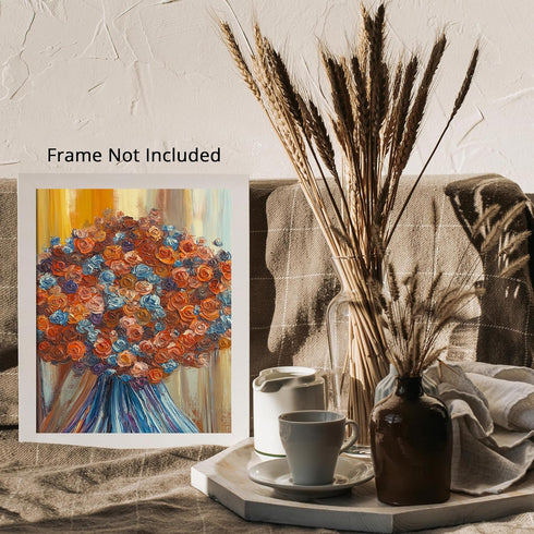 Posterizer 1 pcs-oil painting inspired-vibrant bouquet of flowers 3-Floral & Botanical Art-Collectibles & Fine Art-Decor for Home & Office- unfram...