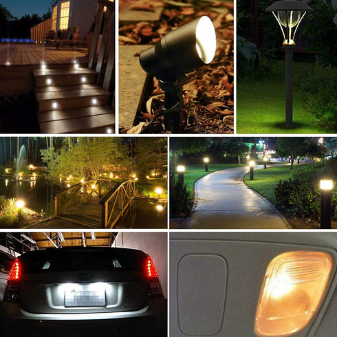 Diximus - Landscape Light Bulbs?Low Voltage Light Bulbs, T5 Malibu Bulbs 4W, Garden Light Bulbs 12V, Wedge Base, Landscape Bulbs 10 Pack...