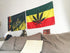 KINO Homie Jamaica Reggae Style Leaf Decorative Tapestry Flag Bar Club Tattoo Shop Banner Wall Hanging (37.7x25in, Leaf)...