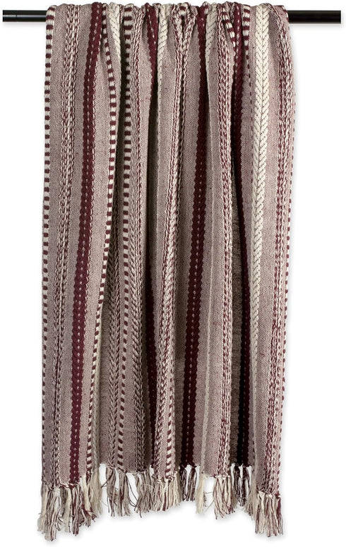 DII Braided Striped Decorative Throw Blanket, 50x60, BlackBerry...