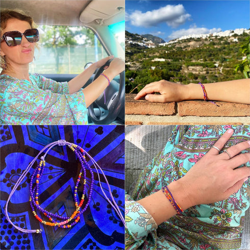 Beaded Bracelet, Friendship Bracelet, Waterproof Strings, can also be worn as an Anklet, Aesthetic Jewelry for Women and Teenagers, Trendy Gifts...