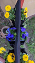 Cloth 6 Pocket Saddlebag Hanging Fence Fabric Bag Planter -Hangs Flowers on Both Sides of The Fence for Patio, Deck, Railing. Perfect for flowers,...