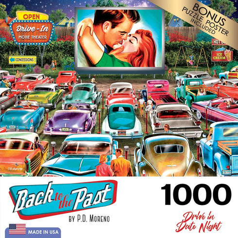 RoseArt - Back to The Past - Drive in Date Night - 1000 Piece Jigsaw Puzzle for Adults...