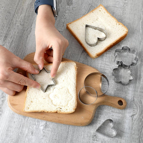 Giantree 12 Pcs Metal Cookie Cutters Set, Mini Cookie Cutters Heart Round Flower Star, Stainless Steel Fruit Vegetable Shape Cutters, Small Metal ...