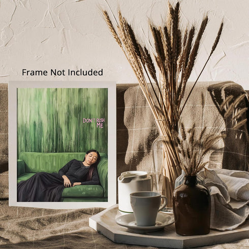 Posterizer 1 pcs-don't rush me retro design-girls getting ready 2-Inspirational Women's Art-Retro Art-Living Room Bedroom Decor- unframed wall art...