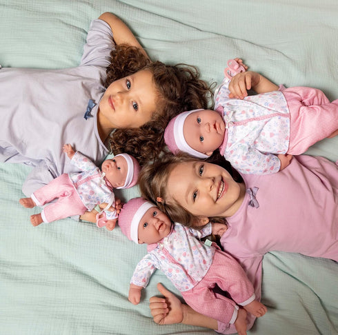 JC Toys La Baby Caucasian 11-inch Small Soft Body Baby Doll La Baby | Washable |Removable White & Pink Floral Outfit w/Hat, Pacifier & Blanket | f...