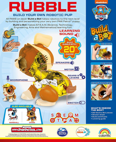 Goliath Build a Bot Paw Patrol Rubble - Build Your Own Robotic Pet - Ages 3-10, Small...