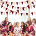 Burgundy Party Decorations Maroon Champagne Gold Triangle Banner Flag Bunting Pennant for Birthday Engagement Wedding Bridal Shower Baby Shower An...