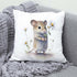 Cute Mouse and Flower 18x18 Inch Throw Pillow Cover, Sweet Floral Mice Decorative Cushion Case, Adorable Rodent Pet Lover Home Room Bed Couch Spri...