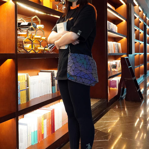 Geometric Purse for Women,Geometric Luminous Purses and Handbags,Geometric Bags and Holographic crossbody bag?Small?...