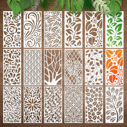 16 Pieces Leaf Painting Stencils Reusable Plant Stencil Spring Summer Fall Winter Stencil Template, DIY Stencils for Painting on Walls Doors Wood ...