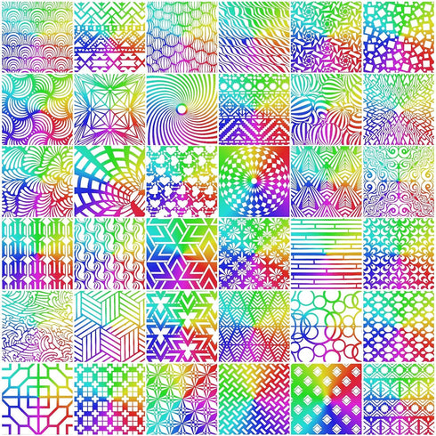 Tinlade 36 Pieces Geometric Stencils Painting Templates Mandala Art Drawing Stencil Templates for Scrapbooking Cookie Tile Furniture Wall Floor De...