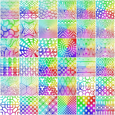 Tinlade 36 Pieces Geometric Stencils Painting Templates Mandala Art Drawing Stencil Templates for Scrapbooking Cookie Tile Furniture Wall Floor De...