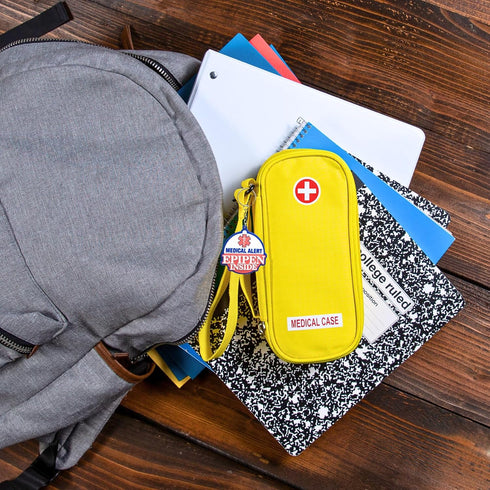 EpiPen Medical Carrying Case Insulated, Travel Medication Organizer Bag Emergency Medical Pouch, Fits 2 EpiPens, Asthma Inhaler, Anti-Histamine, A...