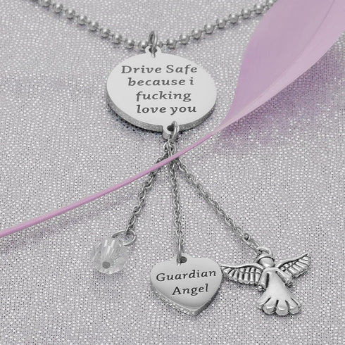 Guardian Angel Rearview Mirror New Car Mirror Charms Guardian Angel Car Charm Window Hanging Ornament Car Interior Rearview Mirror Pendant...