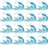 Whaline 69Ft Waves Bulletin Board Border 60Pcs Ocean Beach Themed Classroom Decorations Blue White Trim Border Self-Adhesive Label Sticker for Bac...