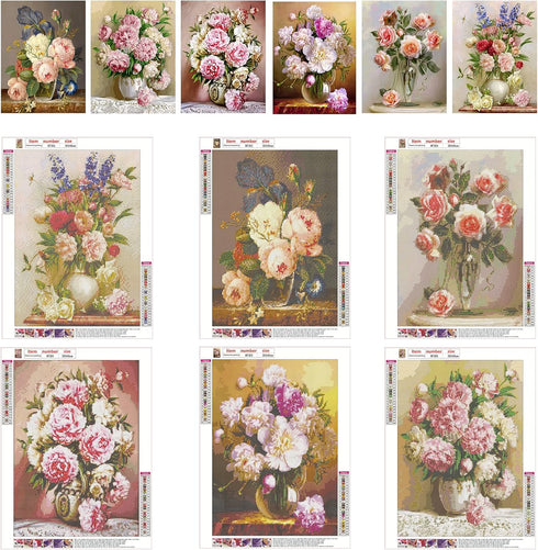 abcGoodefg 6 Pack 5D Diamond Art Painting Kits for Kids DIY Full Drill Diamond Art Kits Diamond Embroidery Paintings for Beginners, Home Wall Deco...