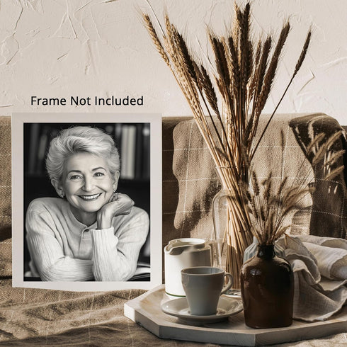 Posterizer 1 pcs-black and white photography style art-older elegant woman 2-Photography Art-Retro Art-Decor for Home & Office- unframed wall art...