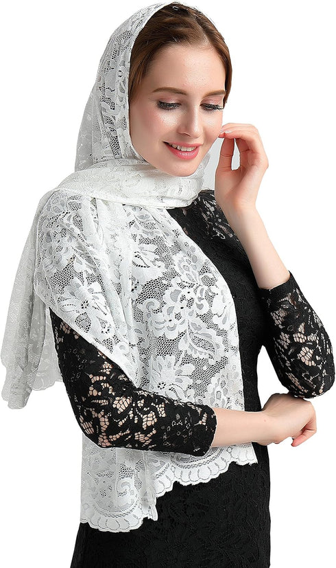 Leimandy Rectangular Long Chapel Veil for Women - Mantilla Catholic Church and Orthodox Veil V25...