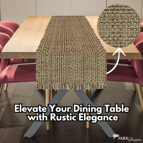 Park Designs Expresso Tweed Farmhouse Table Runner 36 Inch | 13x36 Rustic Dining Table Accessory | Hand Loomed & Rugged Texture | Modern Farmhouse...