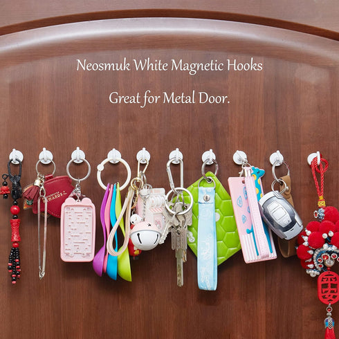 Neosmuk Magnetic Hooks,Heavy Duty Earth Magnets with Hook for Refrigerator, Extra Strong Cruise Hook for Hanging, Magnetic Hanger for Curtain, Gri...