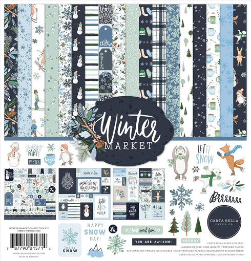 Carta Bella Paper Company Winter Market Collection Kit Paper, 12-x-12-Inch...
