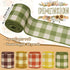Fall Plaids Wired Edge Ribbon 30 Yards Gingham Patterned Ribbon Autumn Color Buffalo Plaids Fabric Craft Ribbon for Thanksgiving Wreath Bow Making...