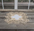 Gold European Lace and Antique Jacquard Fabric Doily, Placemat (14 Inch Square)...