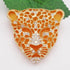 Navachi 18k Gold Plated Clear Crystal Black Enamel Leopard Head Brooch Pin...