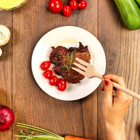 Wooden Forks for Cooking - 2 pcs Wood Fork Set Perfect Size Great for Cooking - Salad Pasta Grill Tasting Fork Wood - Wood Kitchen Utensils...