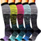 Double Couple 5 Pairs Wide Calf Compression Socks for Men Women Extra Plus Size Knee High Support 20-30...
