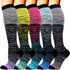 Double Couple 5 Pairs Wide Calf Compression Socks for Men Women Extra Plus Size Knee High Support 20-30...