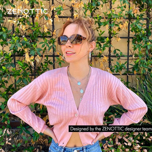 ZENOTTIC Rectangle Sunglasses Shade Sunglasses Anti UV400 Fashion Square colorful Eyewear for Men and Women...