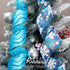Ribbli Christmas Ribbon Wired Blue and Silver Christmas Tree Ribbon Blue Glitter Christmas Wired Ribbons for Tree, Crafts,Gift Wrapping, Wreaths, ...